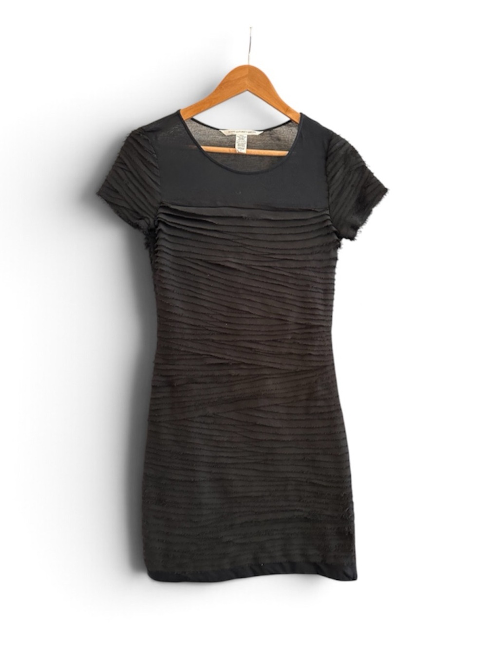 DVF Diane von Furstenberg Noelle Black Mini Dress Small Bandage Bodycon